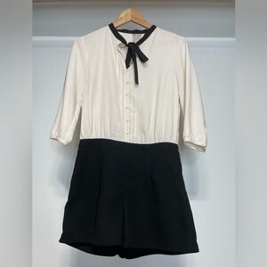 Chic Off White Business Casual Romper